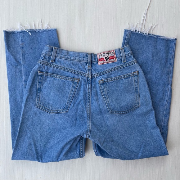 Rockies | Vintage Light Wash Straight Leg Raw-Hem High-Waist Western Jeans - Picture 2 of 9